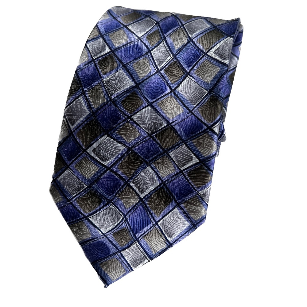 J. Garcia Silk Tie Limited Edition Collection Thirty Eight Purple Gray Facet II